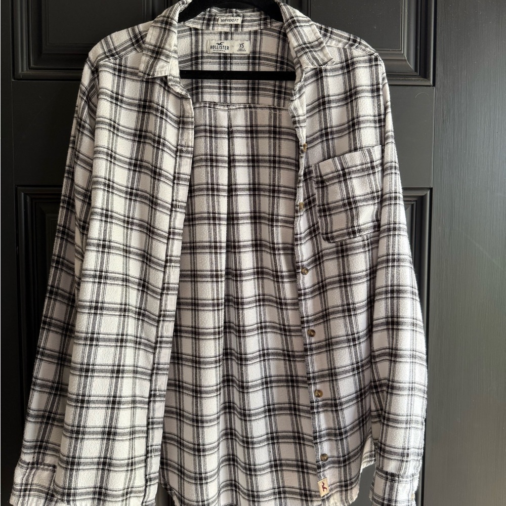 Hollister Boyfriend Fit Plaid Button-Up Shirt